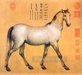 Afghan Four Steeds features a horse named Chaoni er Lang shining Giuseppe Castiglione old China ink